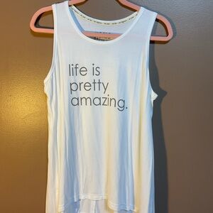 Peace Love World white .asymmetrical  Sleeveless Tank Life is pretty Amazing